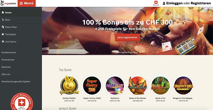 Vorschaubild mycasino.ch Startseite