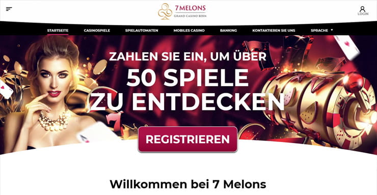 Die Startseite des 7 Melons Online Casinos